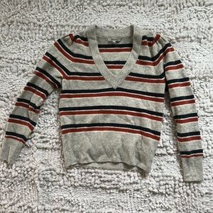 Madewell margo stripe vneck sweater